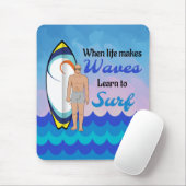 サーフィン板水波感動的引用文 マウスパッド (マウス)