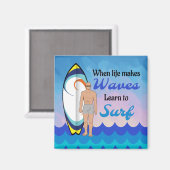 サーフィン板水波感動的引用文 マグネット (正面/裏面)