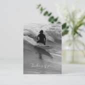 サーフィン波のグレースケ考えールズオブユー ポストカード (スタンド正面)