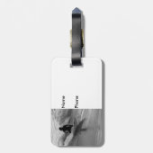 サーフィン波グレースケール ラゲッジタグ (裏面縦)