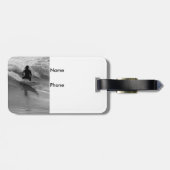 サーフィン波グレースケール ラゲッジタグ (裏面横)