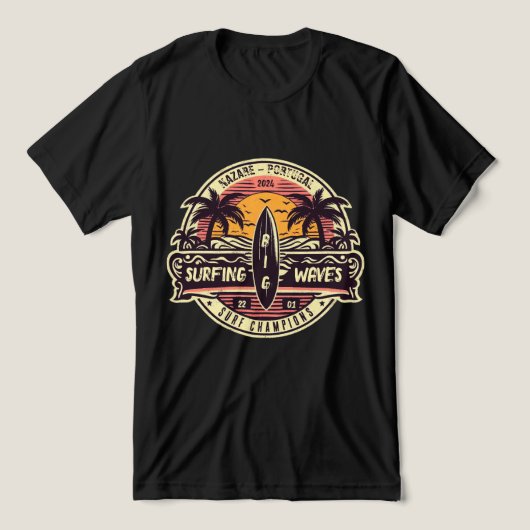 サーフィン波ナザレ トライブレンドＴシャツ (デザイン正面)