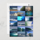 サーフィン波モンタージュ ポストカード (正面/裏面)