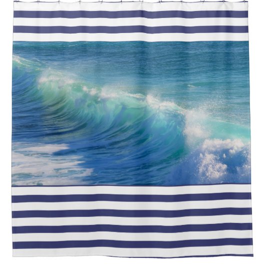 サーフィン波 シャワーカーテン (正面)