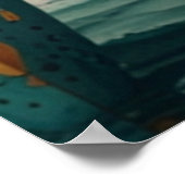 サーフィン海ウェーブスサマーサンセットドーンサーフボード ポスター (角)