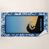 サーフィン海波 ビーチタオル (正面)