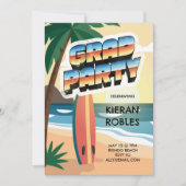 サーフィン満喫の卒業パーティー 招待状 (正面)