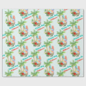 サーフィン熱帯ベビーオンボードベビーシャワー歓迎 ラッピングペーパー (フラット)