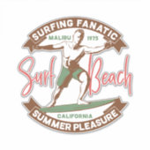 サーフィン熱狂ビーチ シール (正面)