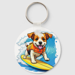 サーフィン犬 キーホルダー