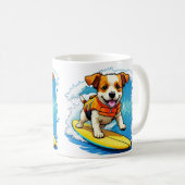 サーフィン犬 コーヒーマグカップ (正面右)
