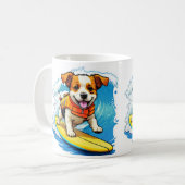 サーフィン犬 コーヒーマグカップ (正面左)