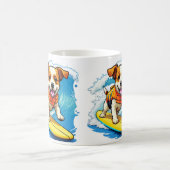 サーフィン犬 コーヒーマグカップ (中央)