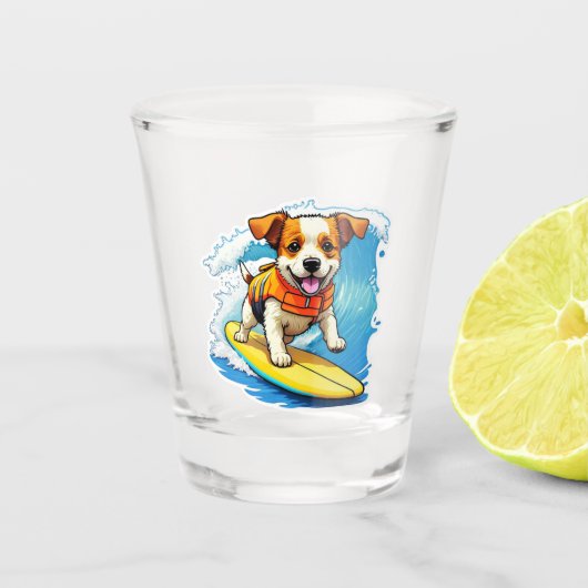 サーフィン犬 ショットグラス (正面)