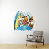 サーフィン犬 タペストリー (インサイチュ(横))