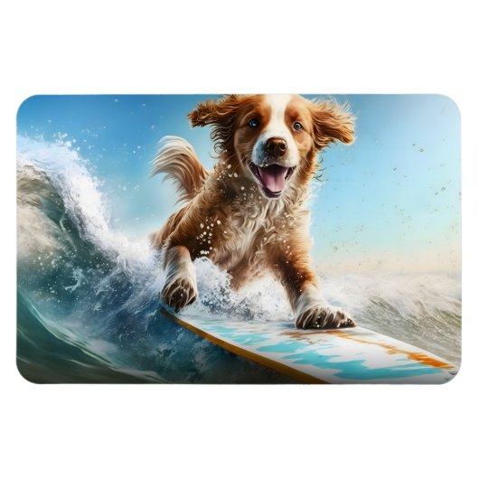 サーフィン犬 マグネット (横)