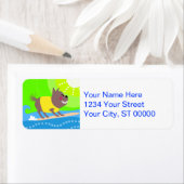 サーフィン犬 ラベル (インサイチュ)