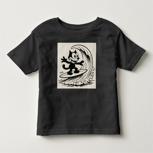サーフィン猫 トドラーTシャツ (正面)