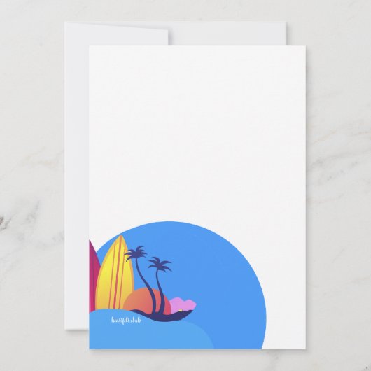 サーフィン男子 招待状 (裏面)