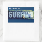 サーフィン私はむしろサーフィンデカールステッカーアートCA 長方形シール (バッグ)