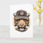 サーフィン虎 カード (黄色い花)