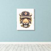 サーフィン虎 キャンバスプリント (インサイチュ (ウッドフロア))