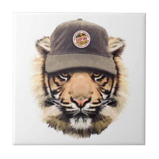 サーフィン虎 タイル (正面)