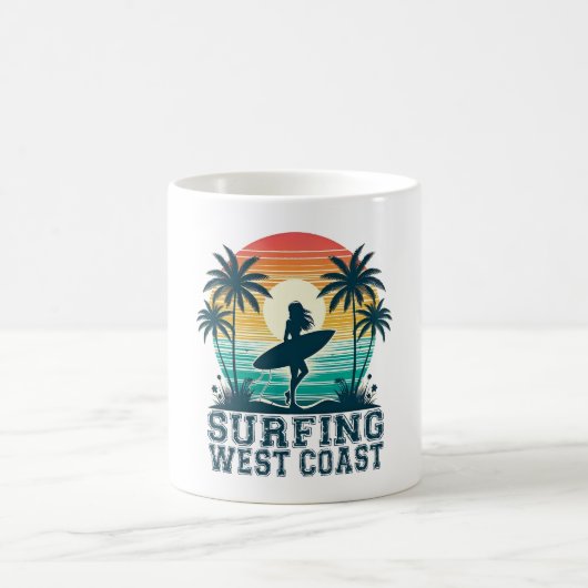 サーフィン西海岸 コーヒーマグカップ (中央)