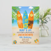 サーフィン誕生日の招待サーフボード招待状ビーチ 招待状 (スタンド正面)