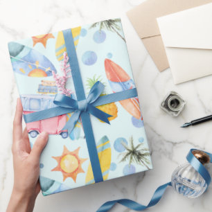 サーフィン誕生日パーティーサーフィン愛好家 ラッピングペーパー