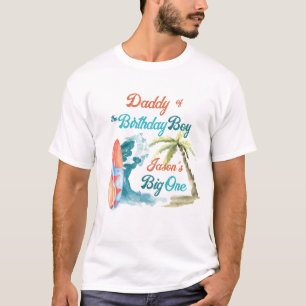 サーフィン誕生日大きい1の一致する写真撮影 Tシャツ