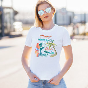 サーフィン誕生日大きい1の一致する写真撮影 Tシャツ