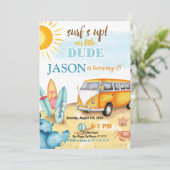サーフィン誕生日招待状 招待状 (スタンド正面)