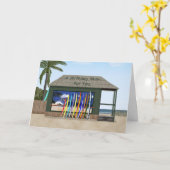 サーフィン誕生日 カード (黄色い花)