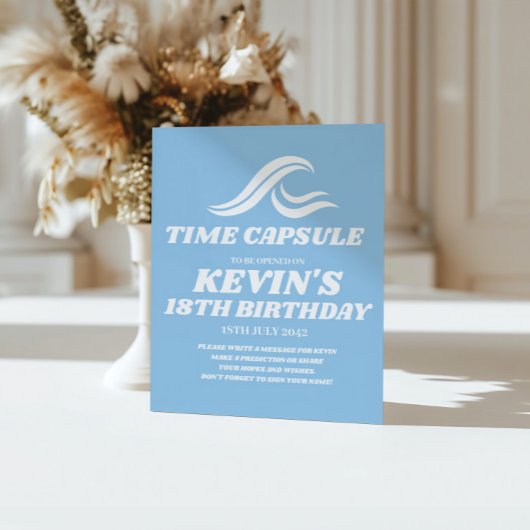 サーフィン誕生日、ビッグワンタイムカプセルサイン 台座サイン