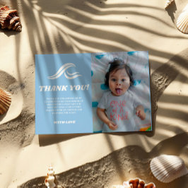 サーフィン誕生日、ビッグワンフォトサンキューカード サンキューカード