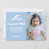 サーフィン誕生日、ビッグワンフォトサンキューカード サンキューカード (正面)