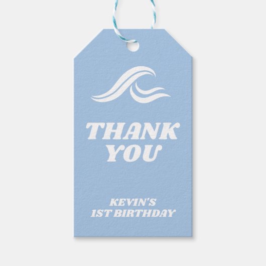 サーフィン誕生日、ビッグワン ギフトタグ (正面)