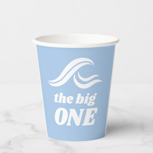 サーフィン誕生日、ビッグワン 紙コップ (正面)