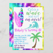 サーフィン誕生日 招待状 (正面/裏面)