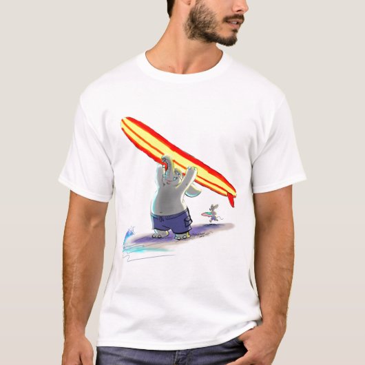 サーフィン象 Tシャツ (正面)