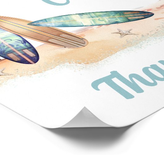 サーフィン赤ちゃんシャワーギフトのドロップオフ看板 ポスター (角)