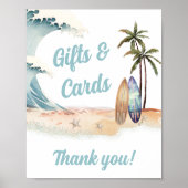 サーフィン赤ちゃんシャワーギフトのドロップオフ看板 ポスター (正面)