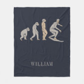 サーフィン進化型サーフボード フリースブランケット (正面)