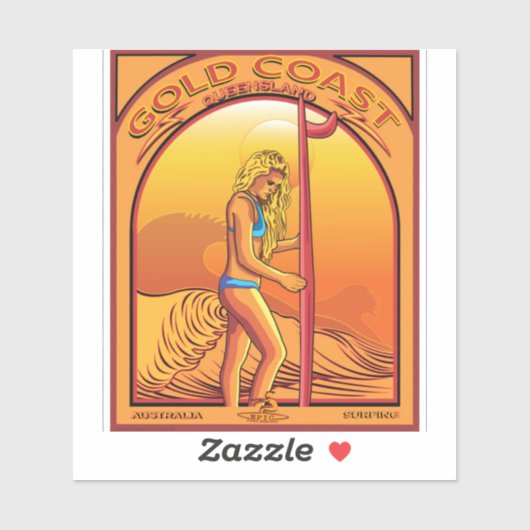 サーフィン金ゴールドコーストクイーンズランドオーストラリア シール (シート)