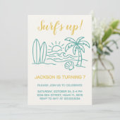サーフィン風の誕生日招待状を編集可能 招待状 (スタンド正面)