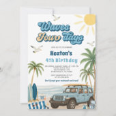 サーフィン4歳誕生日招待状 - ウェーブス・フォー・デイズ 招待状 (正面)