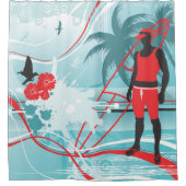 サーフィン4 シャワーカーテン (正面)