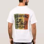 サーフィン エクスプローラーは冒険の人生 Tシャツ (裏面)