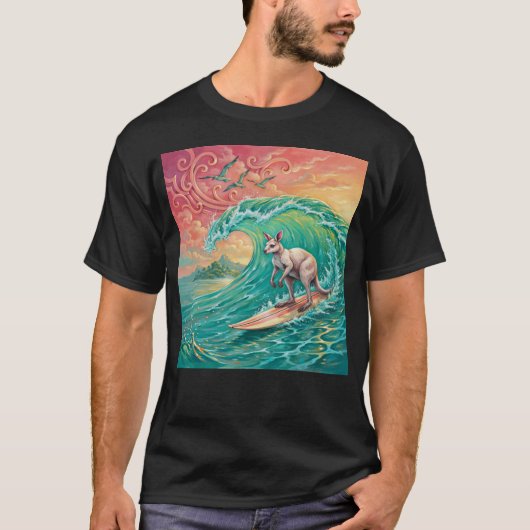 サーフィン カンガルー Tシャツ (正面)